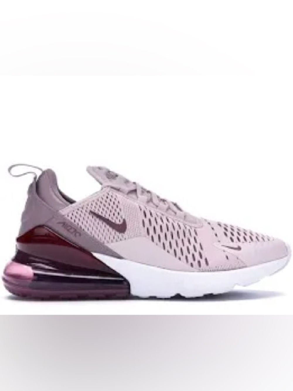 Nike Air Max 270 Womens Light Pink and Maroon Sneakers